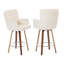 Swivel Upholstered Counter Stool with Solid Wood Frame-525380754