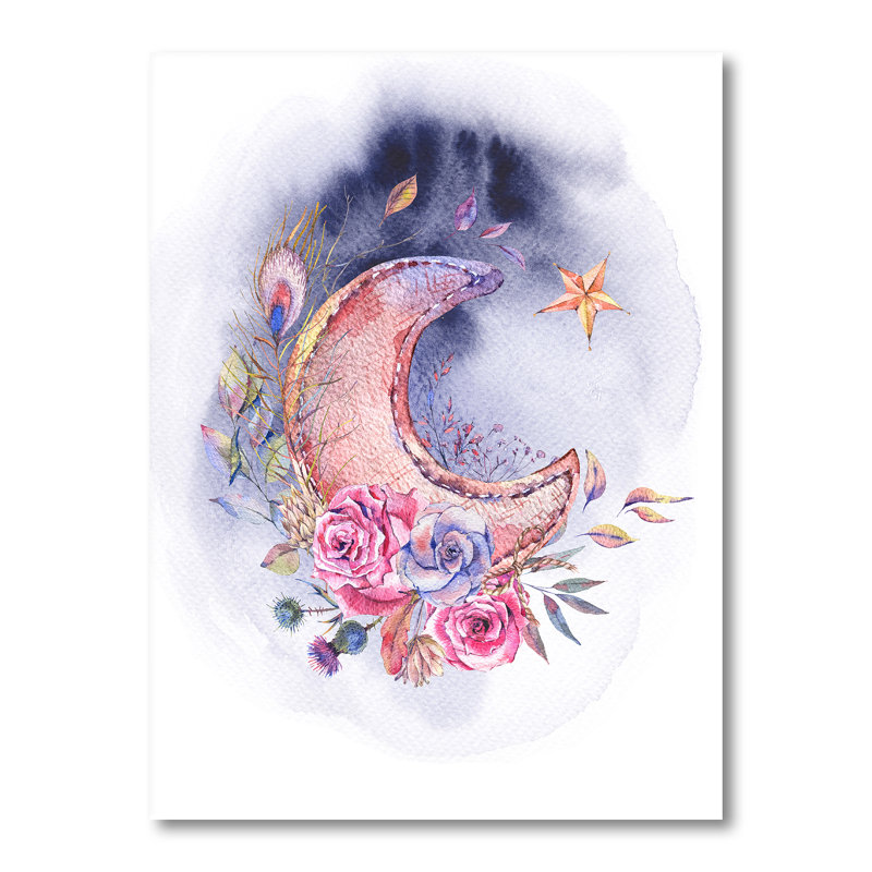 Ramadan Vintage Pink Moon - peinture sur toile, H 32 po x l 16 po x P 1 po, Toile tendue