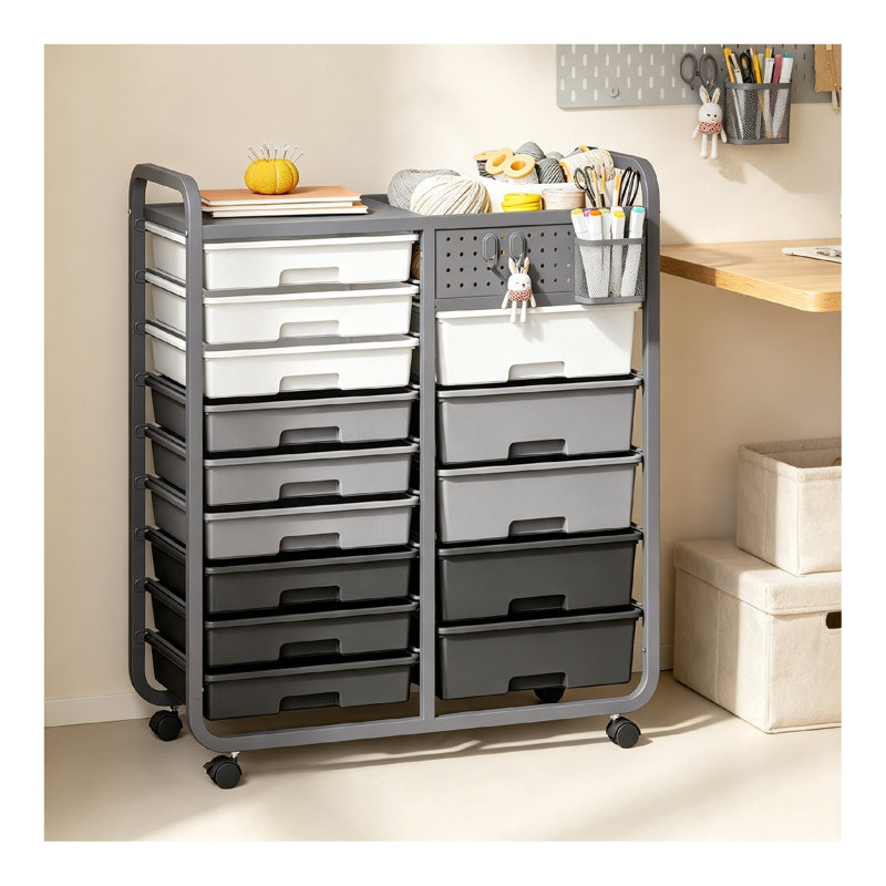 14 Drawer Storage Drawer, Grey