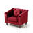 Jeliana 31 Wide Lint Sofa Chair Upholstered Single Sofa Chair with Rivet Decor Rolling Armrests-274424119