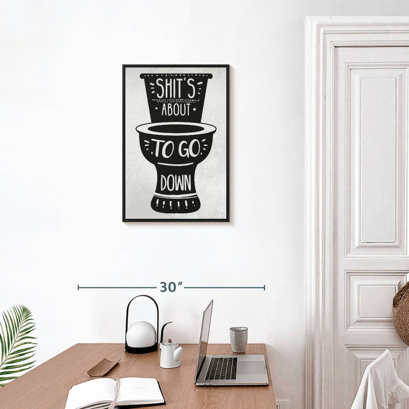 «Shit's About To Go Down I», Cadre flottant noir, 17 po x 25 po