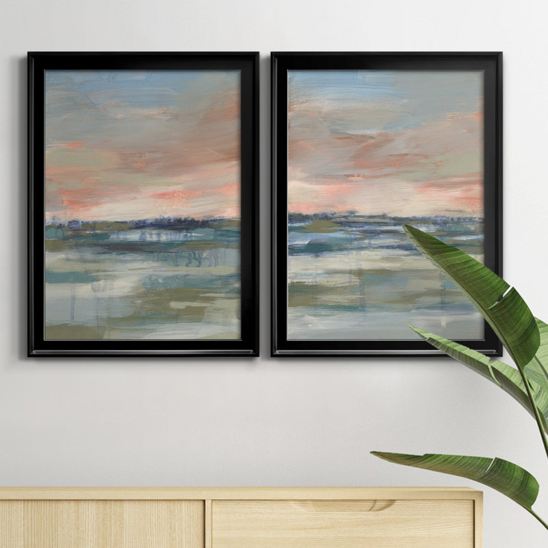 «Vast Marsh I», reproduction encadrée de qualité supérieure - prête à être accrochée, Cadre noir