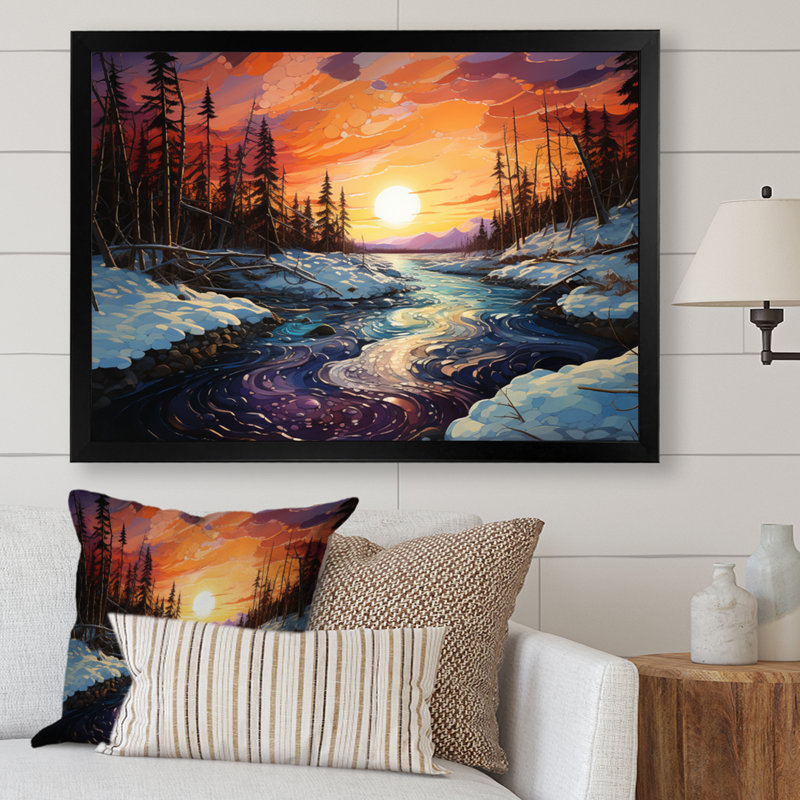 Aurora Borealis Aurora Symphony VIII, reproduction d'art sur toile, Cadre photo noir, H 16 po x l 32 po x P 1 po