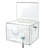 Extra Large Clear Lottery Box on Adjustable Pedestal Floor Stand w/ Pocket, Lock & Keys on Pedestal