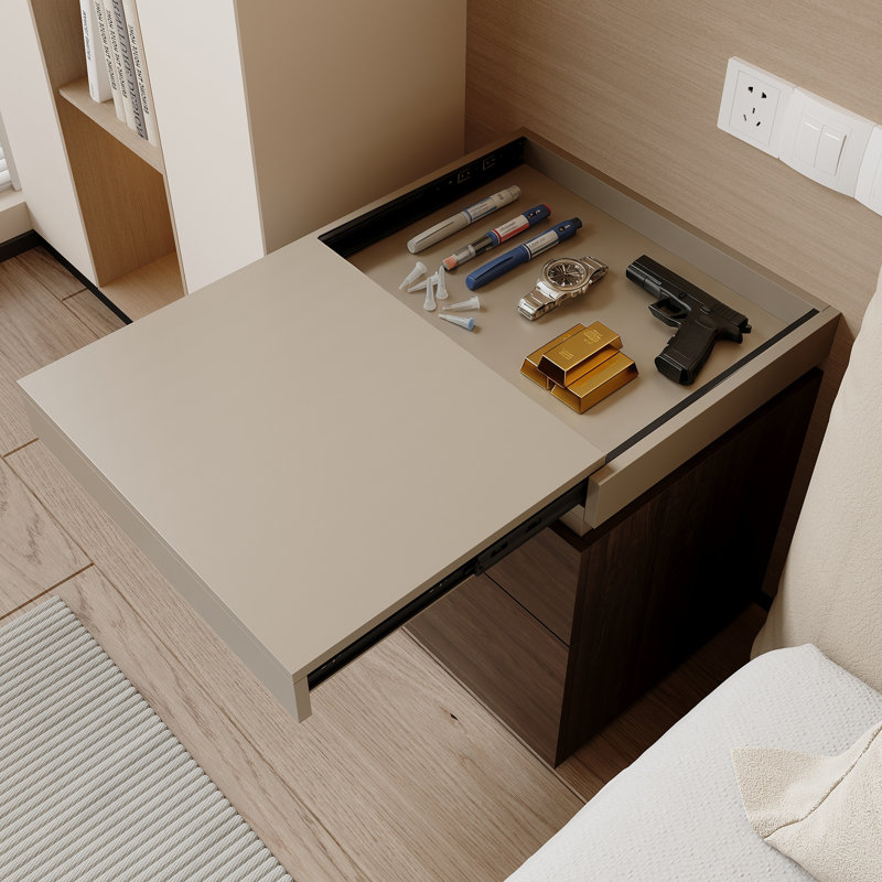 19.6''W 4-Drawer Nightstand With Hidden Storage Compartment Rfid Lock And Interlocking Drawers, Khaki