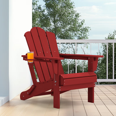 Kahn Folding Adirondack Chair with Cup Holder