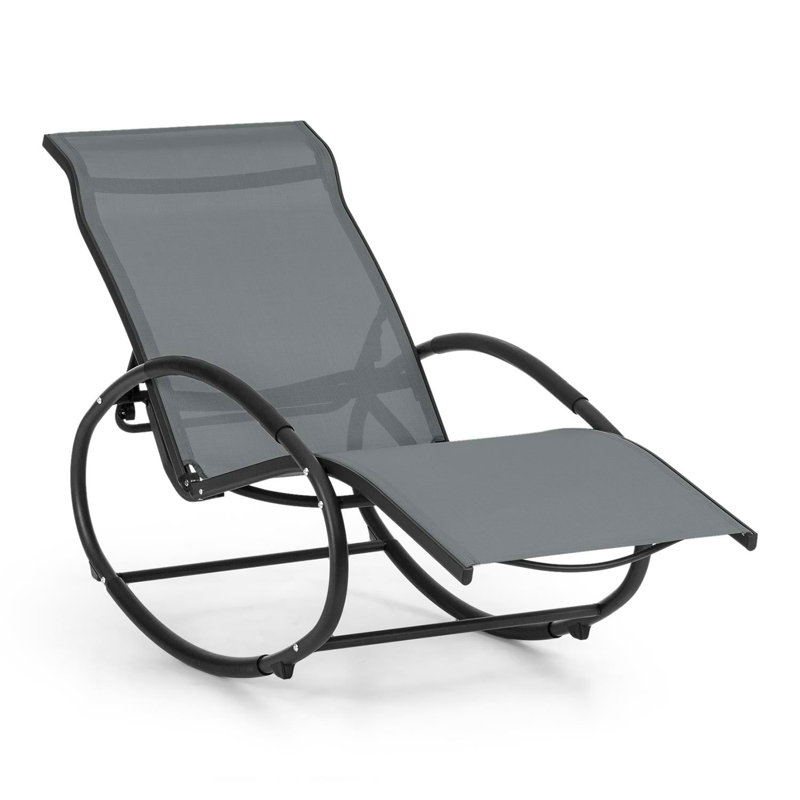 Metal Outdoor Chair, Grey/Brown/Blue, Black