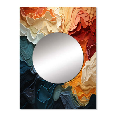 Nathir Biomorphism Organic Forms V - Biomorphism Unique Wall Mirror Decor, Modern Large Mirror, Printed Metal Art