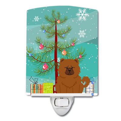 Christmas Tree and Beagle Ceramic Night Light