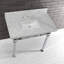 Lavabo console en marbre Carrara de 36 pouces avec pieds en acier inoxydable Kingston Monarch Kingston (8 pouces, 3 trous)-51154831