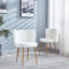 Ensemble de 2 chaises de salle à manger pour salle à manger et café en tissu blanc classique avec dossier rembourré-214492706
