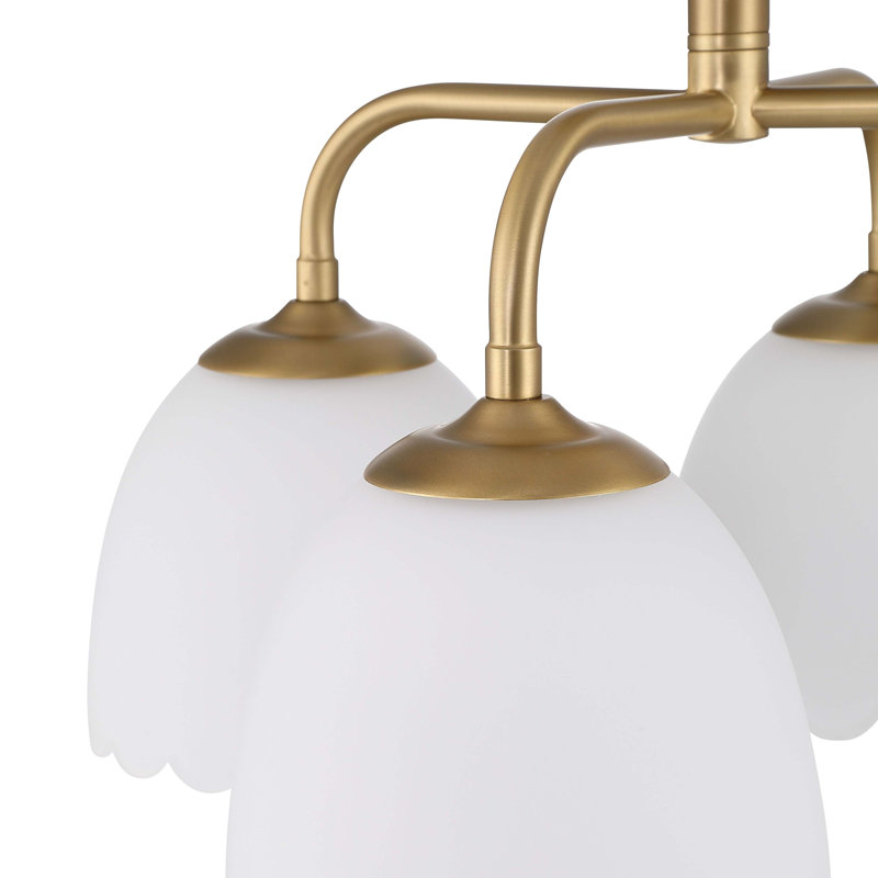 Plafonnier semi-encastré 4 lumières Dorinda, Brushed Champagne Brass