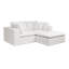 Canapé modulaire blanc - canapé rembourré en velours côtelé moelleux, aucun assemblage requis, salon / chambre / appartement