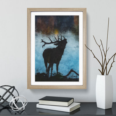 A Deer Stag Silhouette - Picture Frame Graphic Art