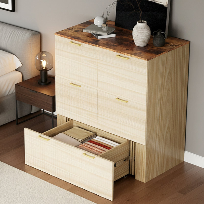 Lit simple escamotable en bois avec station de charge, tiroirs de rangement, pour petits espaces, en beige, Lit simple