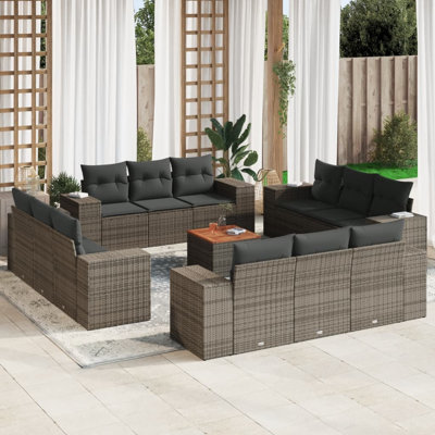  Ensemble de canapé de jardin gris