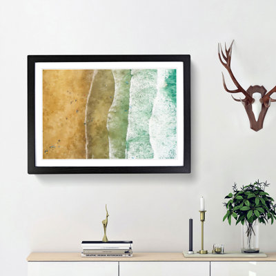 Newquay Beach in Cornwall - Picture Frame Graphic Art Print