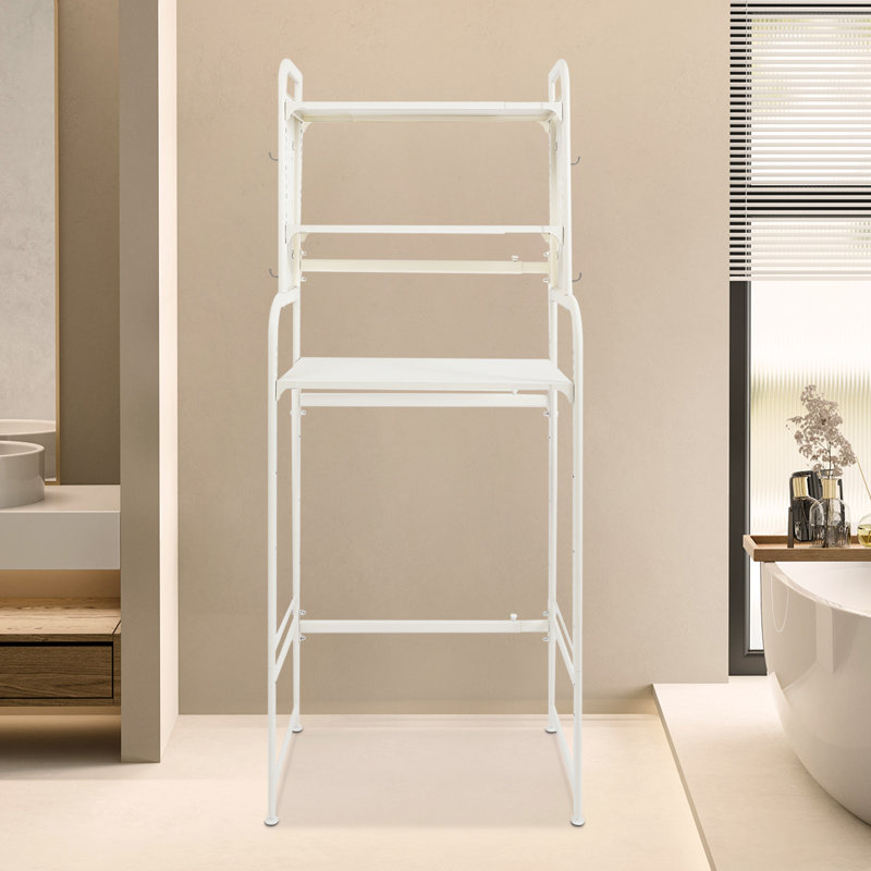 Tablette de rangement au-dessus de la laveuse et de la sécheuse, tablettes d'organisation de la salle de lavage, Blanc