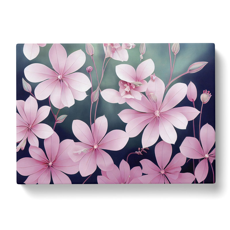 Cheerful Flowers - Wrapped Canvas Print, 40cm H x 60cm W x 3cm D
