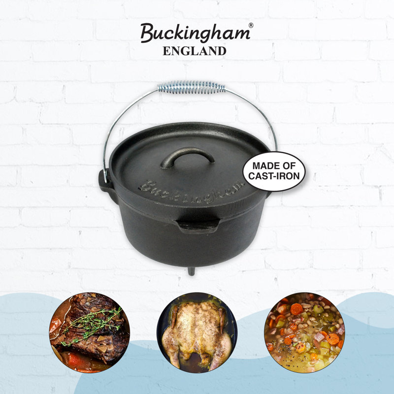 Buckingham Cast Iron Dutch Oven Pot 24 cm 4 Litre