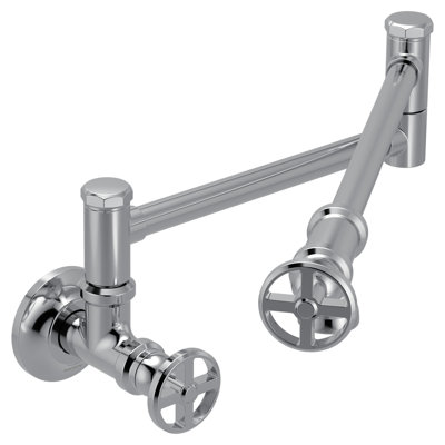 Chrome two-handle kitchen faucet