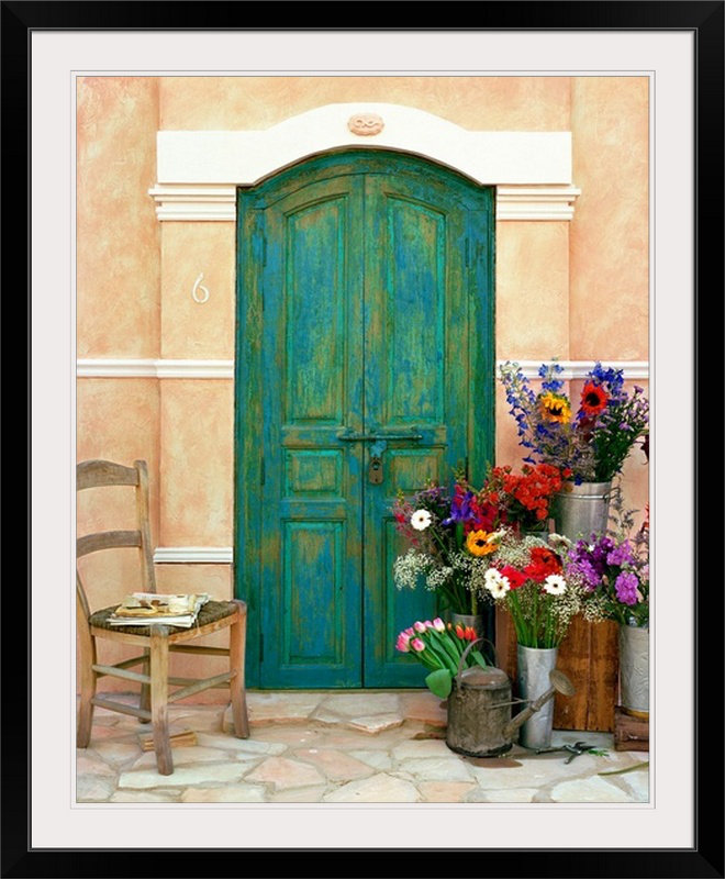 « fleuriste, provence », reproduction de photo alan klug, Cadre noir, H 28 po x l 24 po x P 1 po