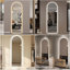 Miroir mural DEL pleine longueur, arche symétrique avec bordure en verre givré