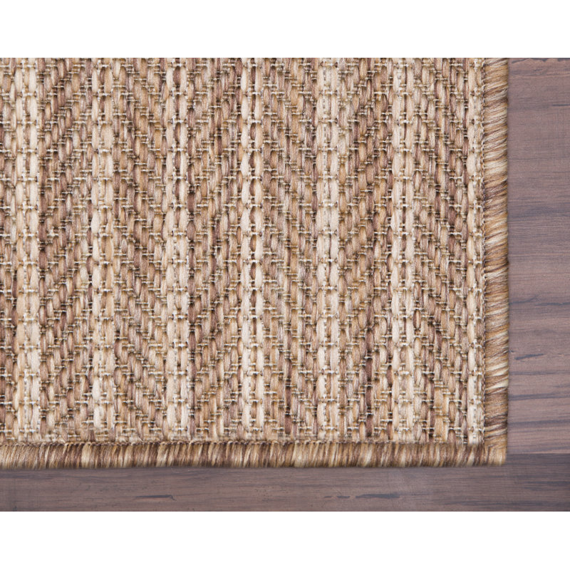 Tapis rayé intérieur / extérieur Halleck, Rectangle 8 pi x 10 pi