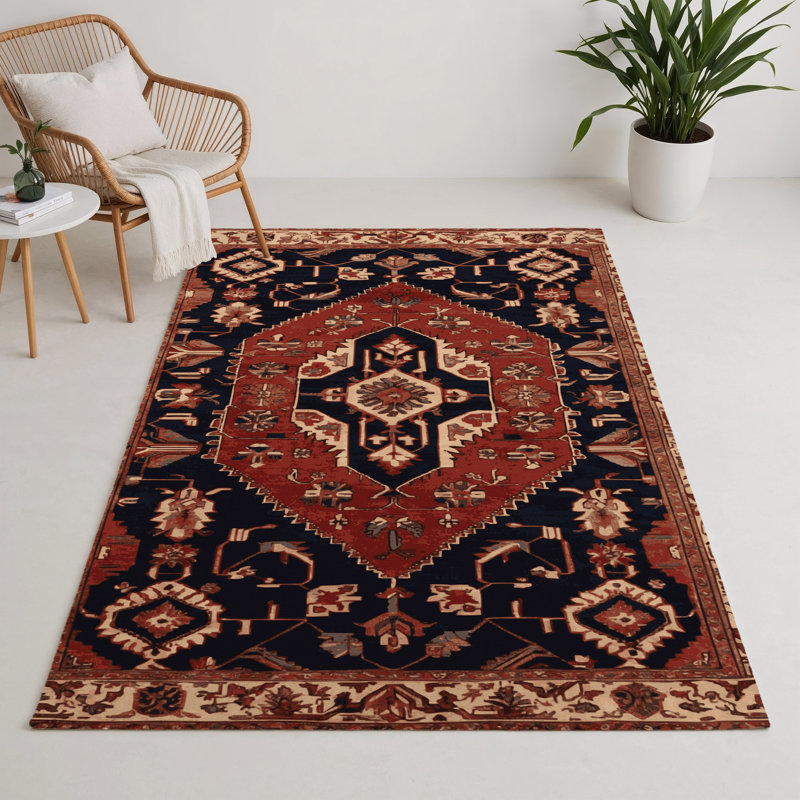 Tapis d'intérieur et d'extérieur brun Persian, Rectangle 5 pi x 7 pi
