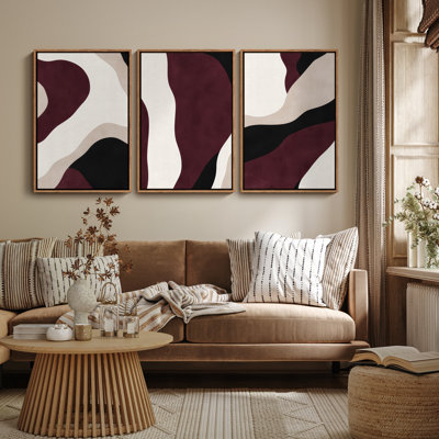 Art mural encadré, rétro, antique, classique pour chambre à coucher - 24 po x 36 po x 3 panneaux