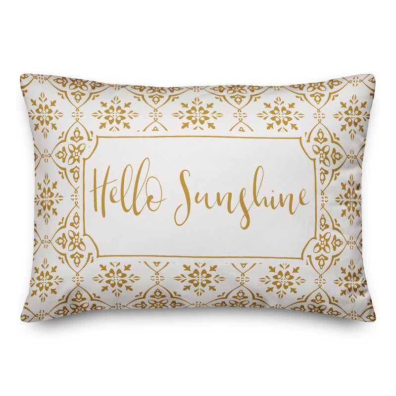 Geometric Outdoor Reversible Throw Pillow, Yellow