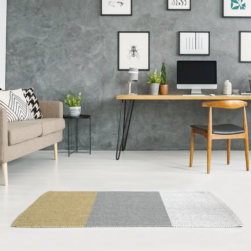 Tapis doré / gris, Rectangle 4 pi x 6 pi