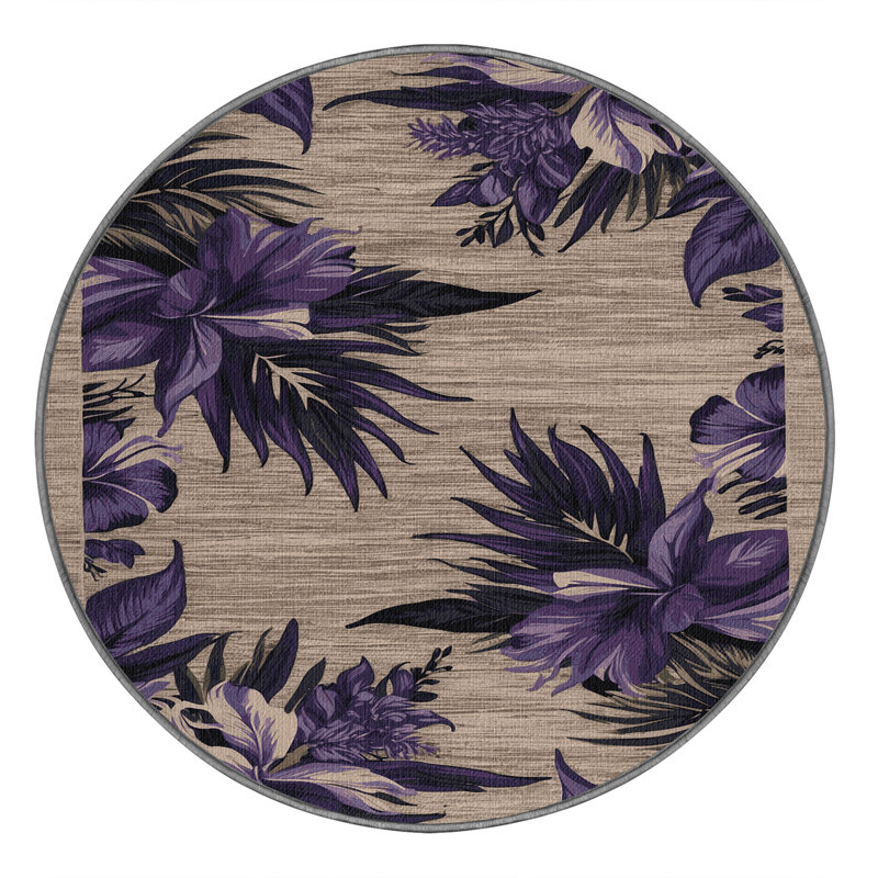  Tapis hawaïen lavable Island Purples, Rond 8 pi