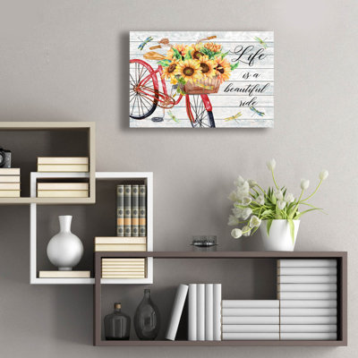 «Bicycle Inspirations A» par Jean Plout, art mural en verre acrylique, 24 po x 16 po