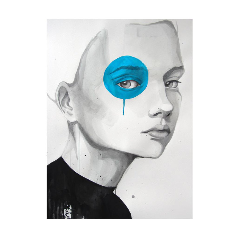 Blue Eye - Single Picture Frame Print, Bevelled Wood Effect, 164.592 cm H x 126.492 cm W
