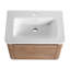 Meuble-lavabo mural 52 po avec lavabo en céramique et tablettes de rangement et 1 porte à fermeture en douceur-123148683