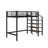 Twin Size Metal Loft Bed With Shelf-937421954