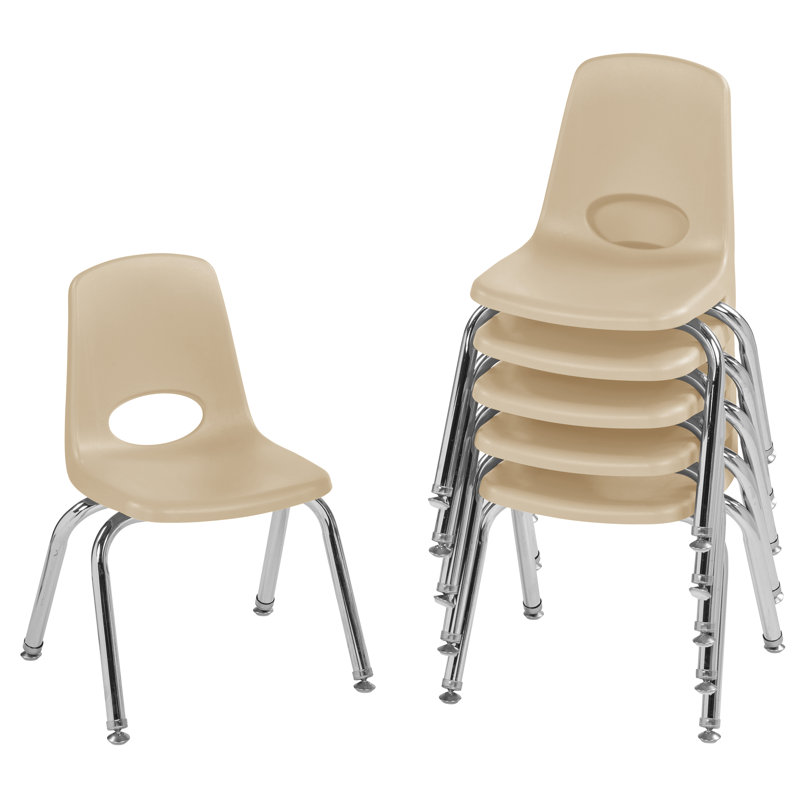 Chaise de classe empilable, 12", Sable, Pivotant et oscille