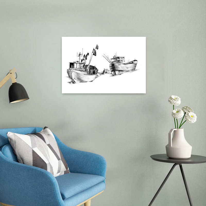 Reproduction d'art sur une plage rétro, H 16 po x l 24 po