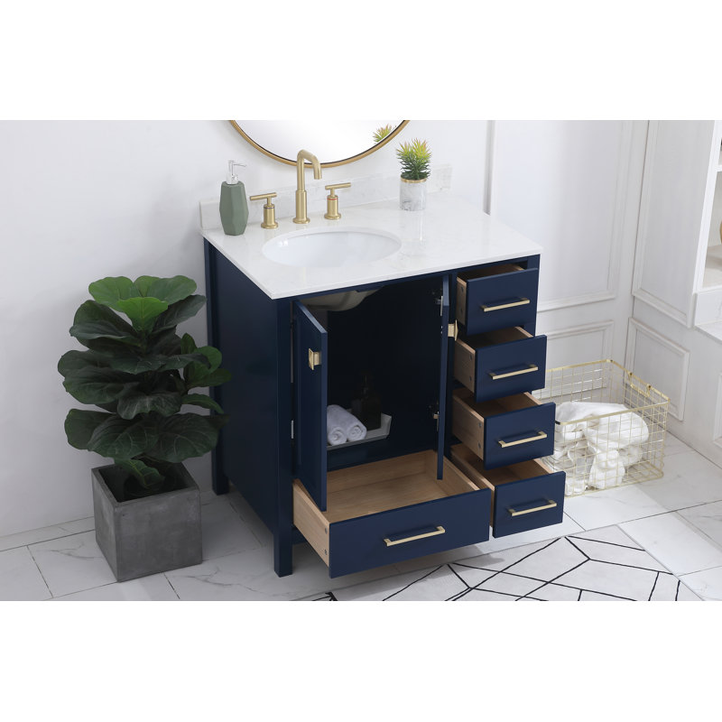 Ensemble de meuble-lavabo simple 32 po Irene, Bleu