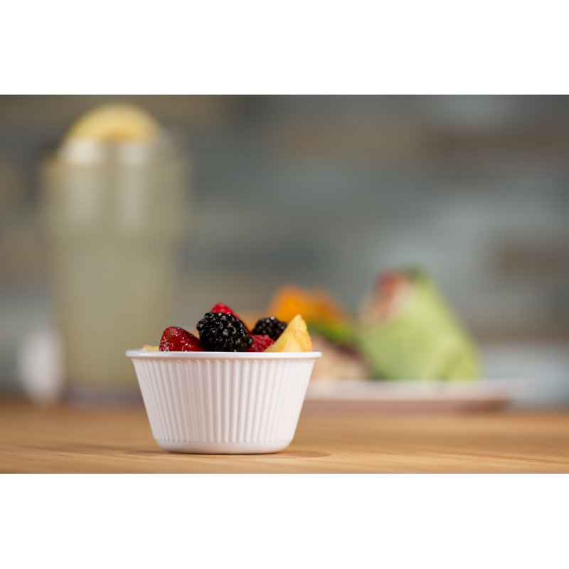 Melamine Fluted Bowl Sauce Ramekin, 4 oz, White