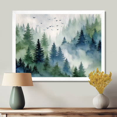 «Morning Mist Banff National Forest In Canada - Mount Rushmore», impression sur toile patriotique verte