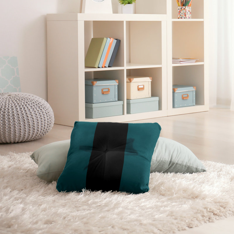  Coussin de sol touffeté, 26 po x 26 po, Vert / Noir