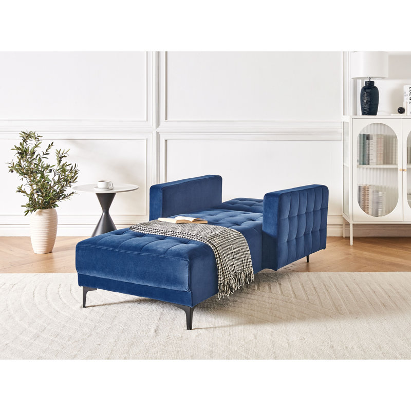 Chmura Velvet Chaise Lounge, Blue