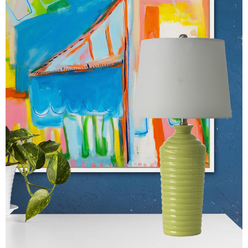 Ceramic Table Lamp, Chic Lime Green