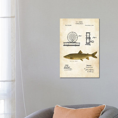 Lake Trout Fishing Lure by Patent77 - Wrapped Canvas Gallery-Wrapped Canvas Giclée
