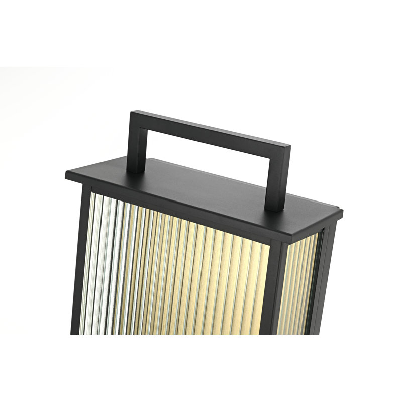 Moy Outdoor Wall Sconce in Black, 23" H x 11.5" W x 5.5" D