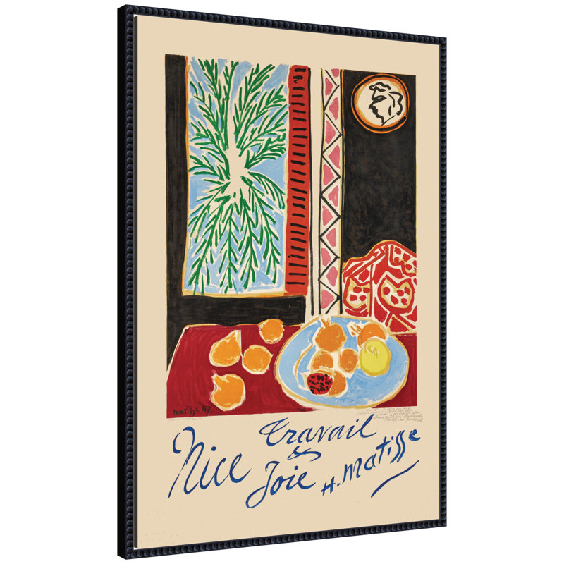 "Nice travail et Joie" par Henri Matisse, reproduction d'art sur toile encadrée
