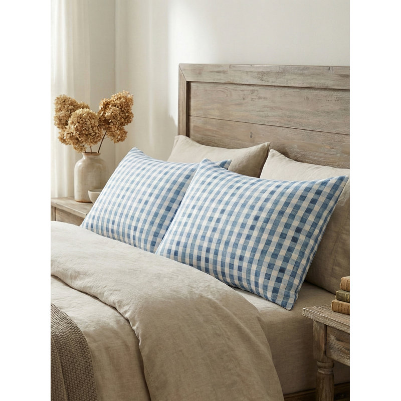 Printed Pillows Linen Pillow Cover & Insert, Beige, Rectangle 20" H x 26" W, Pillow Cover Only - No Insert