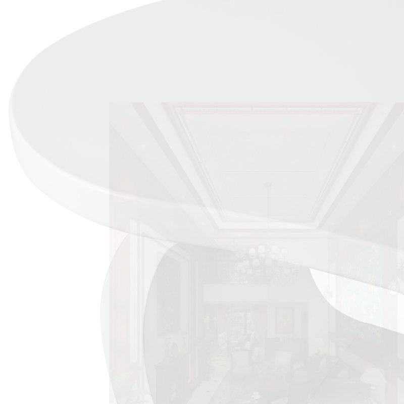 Modern Cloud Coffee Table With 1.5" Thick Tabletop, White